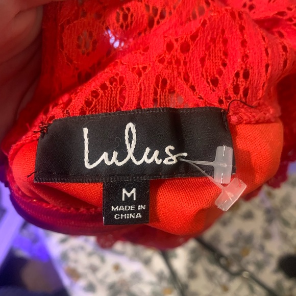 Lulu’s Remarkable Red Lace Fitted Dress - Picture 5 of 8